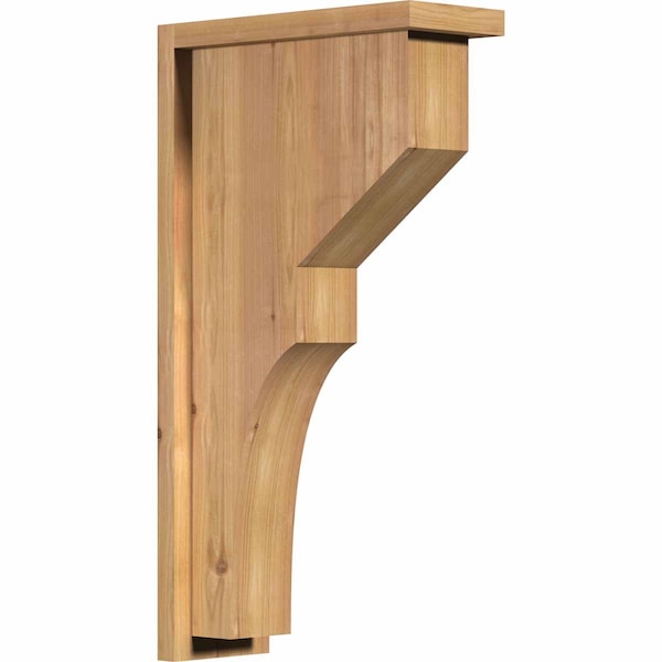 Ekena Millwork Monterey Smooth Corbel w/Backplate, Western Red Cedar, 5 1/2"W x 14"D x 26"H COR06X14X26MON01SWR - main